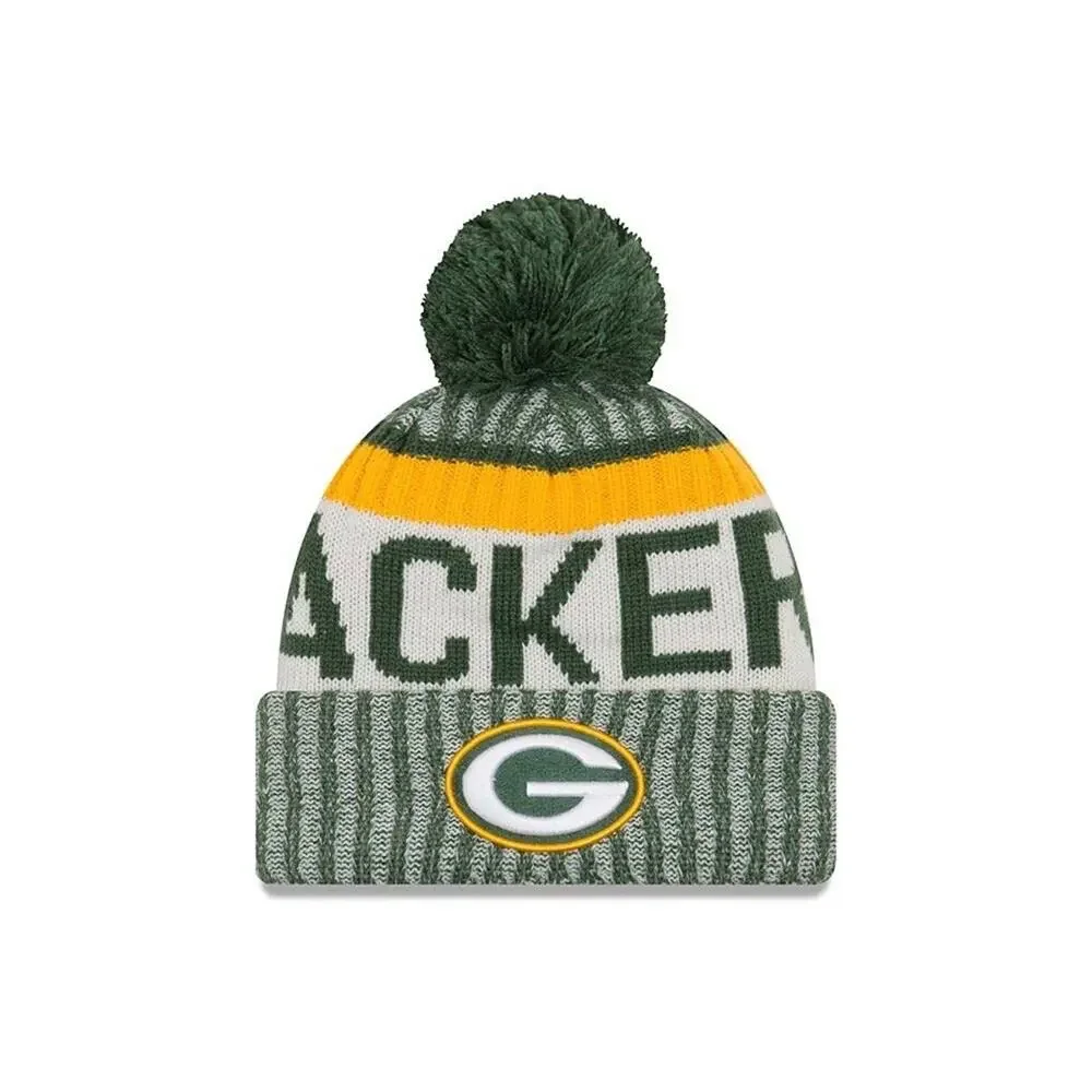 New Era Green Bay Packers knit beanie hat with a pom pom